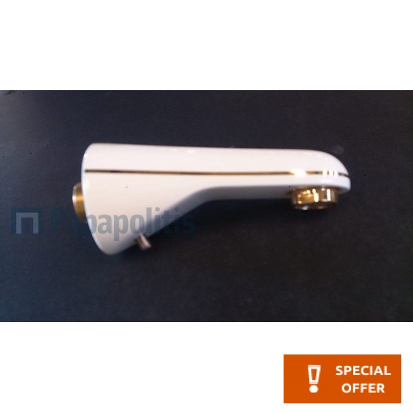 Spout (Nozzle) 13cm Wall-mounted material: Brass, color: White/Gold surface: Glossy Bath spouts Spout (Nozzle) 13cm Wall-mounted material: Brass, color: White/Gold surface: Glossy Bath spouts