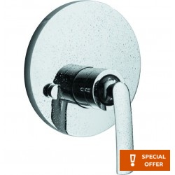 Shower tap Wall-mounted external part 2 way material: Brass mixer With plate without hand shower, hose and holder, color: Chrome surface: Glossy Wall-mounted - external part