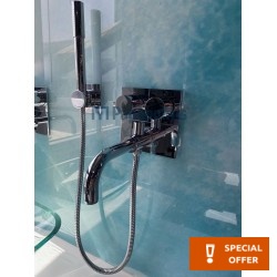 Bathtub tap Wall-mounted concealed - complete set 2 way Full Concealed material: Brass mixer, color: Chrome surface: Glossy Wall-mounted - external part