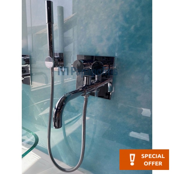 Bathtub tap Wall-mounted concealed - complete set 2 way Full Concealed material: Brass mixer, color: Chrome surface: Glossy Wall-mounted - external part Bathtub tap Wall-mounted concealed - complete set 2 way Full Concealed material: Brass mixer, color: Chrome surface: Glossy Wall-mounted - external part
