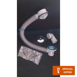 Βαλβίδα μπανιέρας απλή, με πλαστικό σπιράλ χωρίς υπερχείλιση από ορείχαλκο επιφάνεια: Γυαλιστερή, χρώμα: Χρωμέ Βαλβίδες