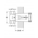 Shower tap Wall-mounted concealed part 1 way 1/2" Wall-mounted - concealed part Shower tap Wall-mounted concealed part 1 way 1/2" Wall-mounted - concealed part