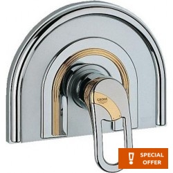 Shower tap Wall-mounted external part 1 way material: Brass mixer With plate without hand shower, hose and holder, color: Chrome/Gold surface: Glossy