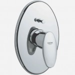 Μπαταρία ντουζιέρας εντοιχιζόμενη εξωτερικό μέρος 2 εξόδων αναμεικτική από ορείχαλκο με πλακέτα Satin, χρώμα: Χρωμέ επιφάνεια: Ματ Εντοιχιζόμενες εξωτερικό μέρος