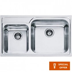 Sink Stainless (Steel) 86x50 material: Inox surface: Matt free nested 1 ½ cabinet New Infinito, color: Chrome Stainless steel