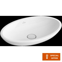 Νιπτήρας ελευθέρας τοποθέτησης 63x43x12 από πορσελάνη χωρίς οπή  χωρίς υπερχείλιση Ceramic Plus, χρώμα: Λευκό επιφάνεια: Γυαλιστερή Ελευθέρας τοποθέτησης