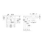 Νιπτήρας επίτοιχος 50x42x14 Ceramic Plus, χωρίς υπερχείλιση με 1 γούρνα με οπή στη μέση χωρίς κολώνα από πορσελάνη, χρώμα: Λευκό επιφάνεια: Γυαλιστερή Επίτοιχοι