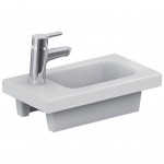 Washbasin for furniture 45x25x13 material: Porcelain With one hole Without overflow, color: White surface: Glossy Washbasin for furniture 45x25x13 material: Porcelain With one hole Without overflow, color: White surface: Glossy Furniture basins