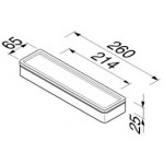 Ράφι μπάνιου 26x6,5 από ορείχαλκο, χρώμα: Μαύρο επιφάνεια: Ματ Ράφια μπάνιου 
