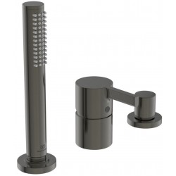 Bathtub tap Deck-mounted complete material: Brass Magnetic Grey, color: Grey surface: Brushed