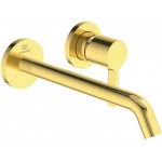 Wash basin tap Wall-mounted - external part 2 holes mixer Without waste, color: Gold Brushed Gold, 18cm material: Brass surface: Brushed Wall-mounted - external part Wash basin tap Wall-mounted - external part 2 holes mixer Without waste, color: Gold Brushed Gold, 18cm material: Brass surface: Brushed Wall-mounted - external part