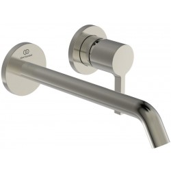 Μπαταρία νιπτήρος εντοιχιζόμενη - εξωτερικό μέρος 2 οπών αναμεικτική χωρίς βαλβίδα, χρώμα: Χρωμέ 22cm Silver Storm από ορείχαλκο επιφάνεια: Βουρτσισμένη