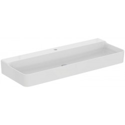 Νιπτήρας ελευθέρας τοποθέτησης 120x45x12,5 από πορσελάνη με μία οπή χωρίς υπερχείλιση, χρώμα: Λευκό επιφάνεια: Γυαλιστερή