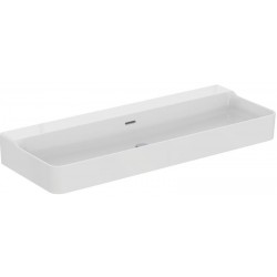 Washbasin Wall-mounted 120x45x16,5 With 1 bowl With overflow / no pedestal Without hole material: Porcelain, color: White surface: Glossy