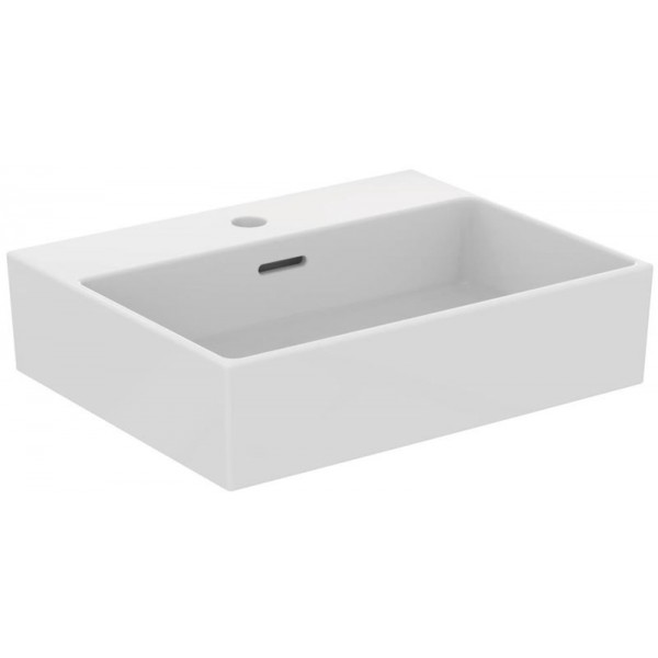 Νιπτήρας ελευθέρας τοποθέτησης 50x40x12,5 από πορσελάνη με μία οπή με υπερχείλιση, χρώμα: Λευκό επιφάνεια: Γυαλιστερή Ελευθέρας τοποθέτησης