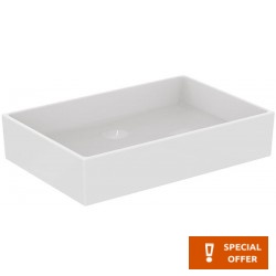 Νιπτήρας ελευθέρας τοποθέτησης 60x40x12,5 από πορσελάνη χωρίς οπή  χωρίς υπερχείλιση, χρώμα: Λευκό επιφάνεια: Γυαλιστερή Ελευθέρας τοποθέτησης