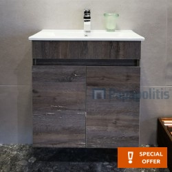 Furniture base without washbasin 59x60x35 material: Wood composite wall mounted, color: Wood Grey