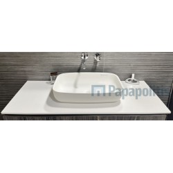 Πάγκος μπάνιου 121x47x1,27 από solid surface επιφάνεια: Ματ, χρώμα: Λευκό Πάγκοι μπάνιου
