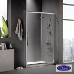 Shower enclosure Linear 150x195 6mm sliding surface: Glossy, color: Chrome Linear