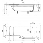 Bathtub Offset 150x80 material: Acrylic right surface: Glossy, color: White Offset Bathtub Offset 150x80 material: Acrylic right surface: Glossy, color: White Offset