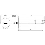 Εκροή (στόμιο) 20,1cm επίτοιχος τύπος από ορείχαλκο, χρώμα: Χρωμέ επιφάνεια: Γυαλιστερή Στόμια (ρουξούνια)