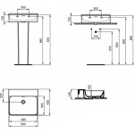 Washbasin Free standing 50x45x12,5 material: Porcelain With overflow Without hole, color: White surface: Glossy Washbasin Free standing 50x45x12,5 material: Porcelain With overflow Without hole, color: White surface: Glossy
