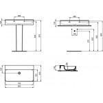 Washbasin Wall-mounted 80x45x14,5 no pedestal / Without overflow With 1 bowl Without hole material: Porcelain, color: White surface: Glossy Wall-mounted