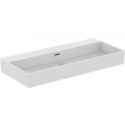Washbasin Wall-mounted 100x45x12,5 With 1 bowl With overflow / no pedestal Without hole material: Porcelain, color: White surface: Glossy