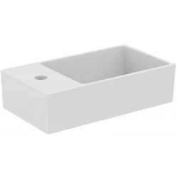 Washbasin Wall-mounted 45x25x15 no pedestal With 1 bowl With hole on the left material: Porcelain, color: White surface: Glossy Wall-mounted