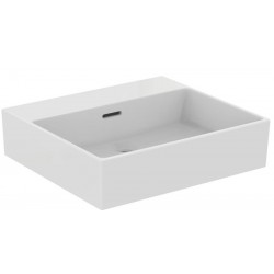 Νιπτήρας επίτοιχος 50x45x12,5 με 1 γούρνα με υπερχείλιση / χωρίς κολώνα χωρίς οπή  από πορσελάνη, χρώμα: Λευκό επιφάνεια: Γυαλιστερή