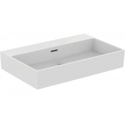 Νιπτήρας ελευθέρας τοποθέτησης 70x45x12,5 από πορσελάνη με υπερχείλιση χωρίς οπή , χρώμα: Λευκό επιφάνεια: Γυαλιστερή