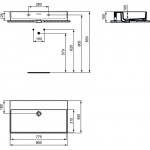 Νιπτήρας ελευθέρας τοποθέτησης 80x45x12,5 από πορσελάνη με υπερχείλιση χωρίς οπή , χρώμα: Λευκό επιφάνεια: Γυαλιστερή Ελευθέρας τοποθέτησης