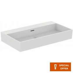 Νιπτήρας ελευθέρας τοποθέτησης 80x45x12,5 από πορσελάνη με υπερχείλιση χωρίς οπή , χρώμα: Λευκό επιφάνεια: Γυαλιστερή