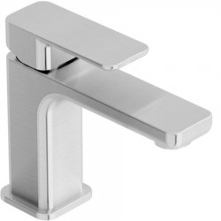 Wash basin tap Deck-mounted material: Brass mixer With push-open waste set Μ size inox finish, color: Chrome surface: Brushed Deck-mounted