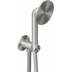 Shower head W/ hose, holder and outlet elbow 1 jet AISI 316, color: Chrome surface: Brushed Hand showers