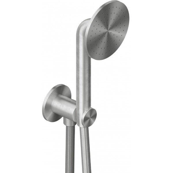 Shower head W/ hose, holder and outlet elbow 1 jet AISI 316, color: Chrome surface: Brushed Hand showers Shower head W/ hose, holder and outlet elbow 1 jet AISI 316, color: Chrome surface: Brushed Hand showers