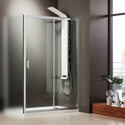 Καμπίνα ντουζιέρας ευθύγραμμη 140x185 6mm συρόμενη Safe Clean glass επιφάνεια: Γυαλιστερή, χρώμα: Χρωμέ Ευθύγραμμες