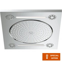 Shower head Ceiling-mounted 45,6x38,1 material: Brass, style: 3 sprays, color: Chrome surface: Glossy