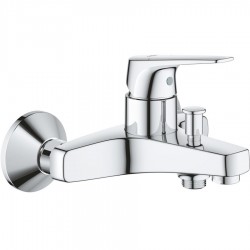 Bathtub tap Wall-mounted exposed material: Brass without hand shower, hose and holder mixer, color: Chrome surface: Glossy Wall-mouned exposed