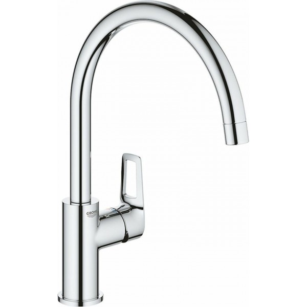 Kitchen tap Deck-mounted material: Brass C-Spout, color: Chrome surface: Glossy Deck-mounted Kitchen tap Deck-mounted material: Brass C-Spout, color: Chrome surface: Glossy Deck-mounted