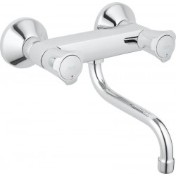 Kitchen tap Wall-mounted material: Brass, color: Chrome surface: Glossy Wall-mounted