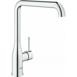 Kitchen tap Deck-mounted material: Brass L-Spout, color: Chrome surface: Glossy