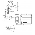 Kitchen tap Deck-mounted material: Brass with water filter C-Spout starter kit, color: Chrome surface: Glossy Deck-mounted