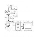 Kitchen tap Deck-mounted Cold water only material: Brass with water filter L-Spout starter kit, color: Chrome surface: Glossy Deck-mounted Kitchen tap Deck-mounted Cold water only material: Brass with water filter L-Spout starter kit, color: Chrome surface: Glossy Deck-mounted