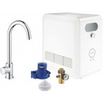 Kitchen tap Deck-mounted Cold water only material: Brass with water filter L-Spout starter kit, color: Chrome surface: Glossy Deck-mounted Kitchen tap Deck-mounted Cold water only material: Brass with water filter L-Spout starter kit, color: Chrome surface: Glossy Deck-mounted