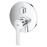 Shower tap Wall-mounted external part 3 way material: Brass mixer With plate without hand shower, hose and holder, color: Chrome surface: Glossy Wall-mounted - external part