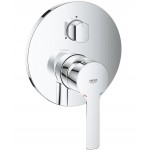 Shower tap Wall-mounted external part 3 way material: Brass mixer With plate without hand shower, hose and holder, color: Chrome surface: Glossy Wall-mounted - external part