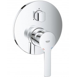 Shower tap Wall-mounted external part 3 way material: Brass mixer With plate without hand shower, hose and holder, color: Chrome surface: Glossy Wall-mounted - external part