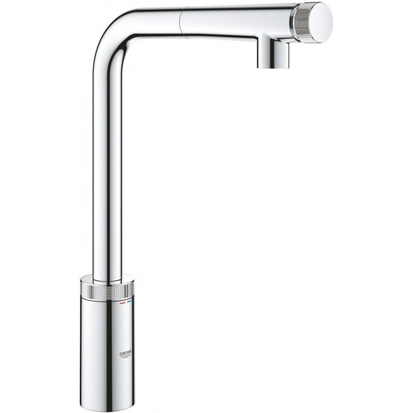 Kitchen tap Deck-mounted material: Brass with shower, color: Chrome surface: Glossy Kitchen tap Deck-mounted material: Brass with shower, color: Chrome surface: Glossy