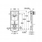 Concealed cistern for wall-mounted toilet for plasterboard wall / for double wall With frame Concealed cisterns for wall-mounted WC